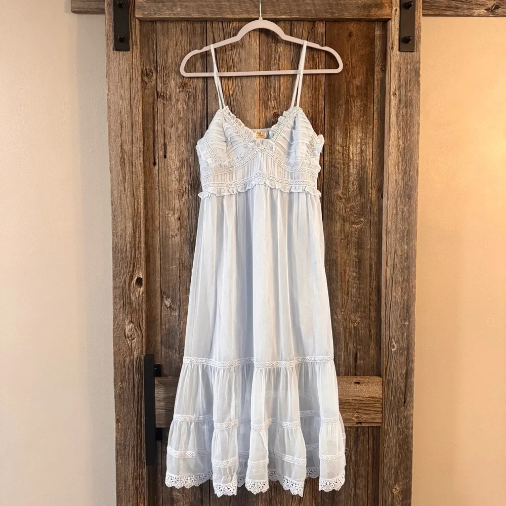 Dizzy Lizzy NWT Cottagecore Lace Tiered Sundress | Prairie Babydoll Dress - Picture 2 of 11